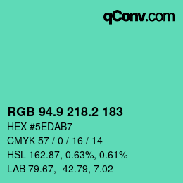 カラーコード: RGB 94.9 218.2 183 | qconv.com