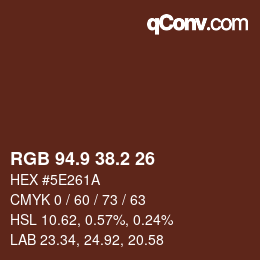 Color code: RGB 94.9 38.2 26 | qconv.com