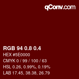 カラーコード: RGB 94 0.8 0.4 | qconv.com