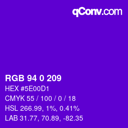 Color code: RGB 94 0 209 | qconv.com