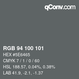 Código de color: RGB 94 100 101 | qconv.com