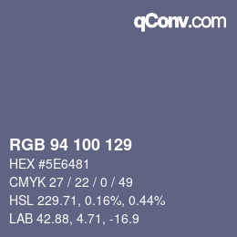 Color code: RGB 94 100 129 | qconv.com