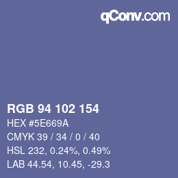 Color code: RGB 94 102 154 | qconv.com