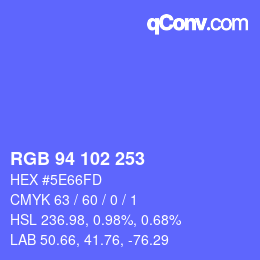 颜色代码: RGB 94 102 253 | qconv.com