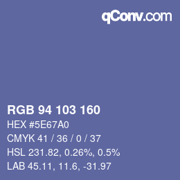 カラーコード: RGB 94 103 160 | qconv.com