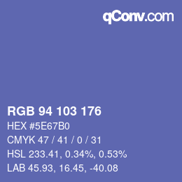 Color code: RGB 94 103 176 | qconv.com