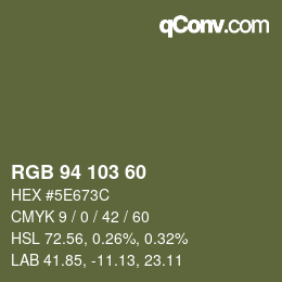 颜色代码: RGB 94 103 60 | qconv.com