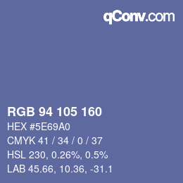 カラーコード: RGB 94 105 160 | qconv.com