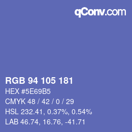 カラーコード: RGB 94 105 181 | qconv.com