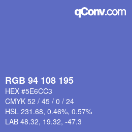 Farbcode: RGB 94 108 195 | qconv.com
