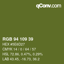 颜色代码: RGB 94 109 39 | qconv.com