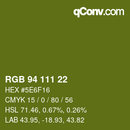 颜色代码: RGB 94 111 22 | qconv.com