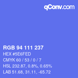 Color code: RGB 94 111 237 | qconv.com