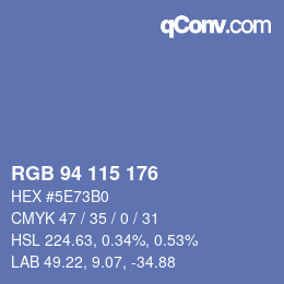 Farbcode: RGB 94 115 176 | qconv.com