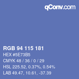 Color code: RGB 94 115 181 | qconv.com