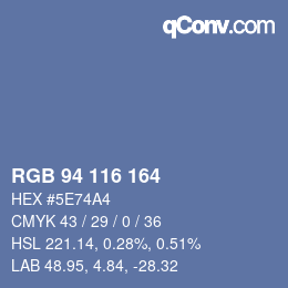 Farbcode: RGB 94 116 164 | qconv.com