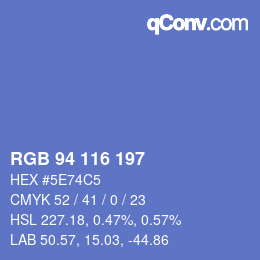 Código de color: RGB 94 116 197 | qconv.com
