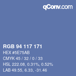 Farbcode: RGB 94 117 171 | qconv.com