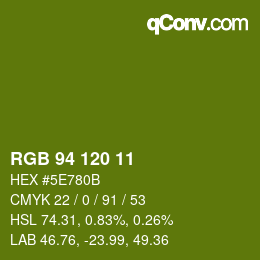 カラーコード: RGB 94 120 11 | qconv.com