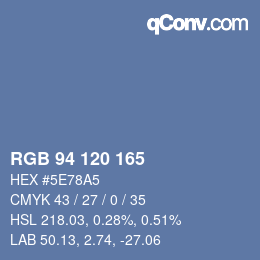カラーコード: RGB 94 120 165 | qconv.com