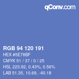 カラーコード: RGB 94 120 191 | qconv.com