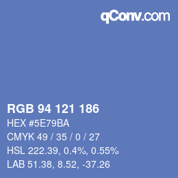 Farbcode: RGB 94 121 186 | qconv.com