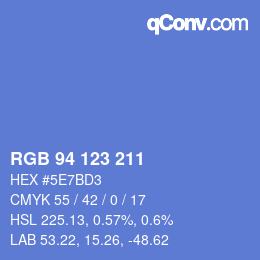 Color code: RGB 94 123 211 | qconv.com