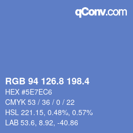 カラーコード: RGB 94 126.8 198.4 | qconv.com