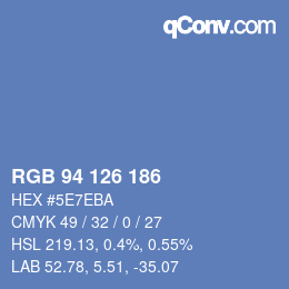 カラーコード: RGB 94 126 186 | qconv.com