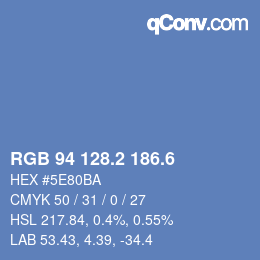 カラーコード: RGB 94 128.2 186.6 | qconv.com