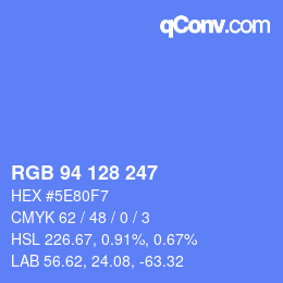 Color code: RGB 94 128 247 | qconv.com