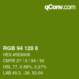 Color code: RGB 94 128 8 | qconv.com