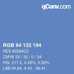 颜色代码: RGB 94 132 194 | qconv.com