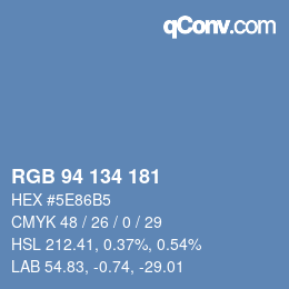 Color code: RGB 94 134 181 | qconv.com