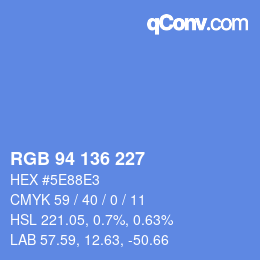 Color code: RGB 94 136 227 | qconv.com