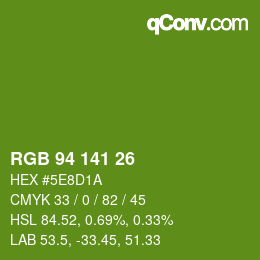 Color code: RGB 94 141 26 | qconv.com