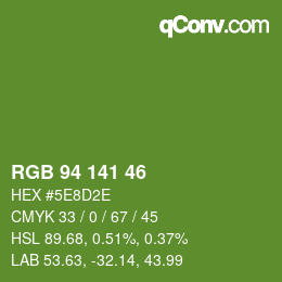 Color code: RGB 94 141 46 | qconv.com