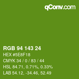 カラーコード: RGB 94 143 24 | qconv.com