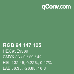 Color code: RGB 94 147 105 | qconv.com