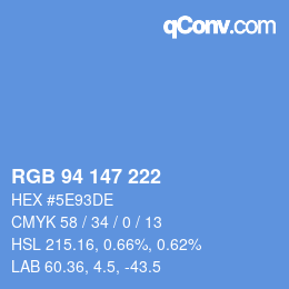 Color code: RGB 94 147 222 | qconv.com