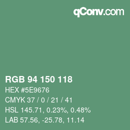 颜色代码: RGB 94 150 118 | qconv.com