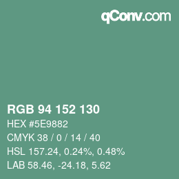 Farbcode: RGB 94 152 130 | qconv.com