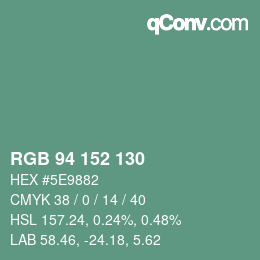 Color code: RGB 94 152 130 | qconv.com