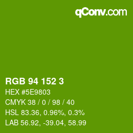 Color code: RGB 94 152 3 | qconv.com