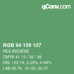 カラーコード: RGB 94 158 107 | qconv.com