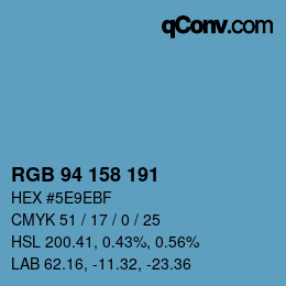 Color code: RGB 94 158 191 | qconv.com
