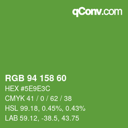 カラーコード: RGB 94 158 60 | qconv.com
