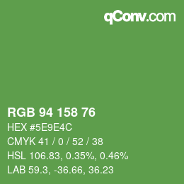 カラーコード: RGB 94 158 76 | qconv.com
