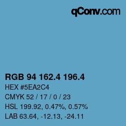 カラーコード: RGB 94 162.4 196.4 | qconv.com
