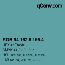 カラーコード: RGB 94 162.8 166.4 | qconv.com